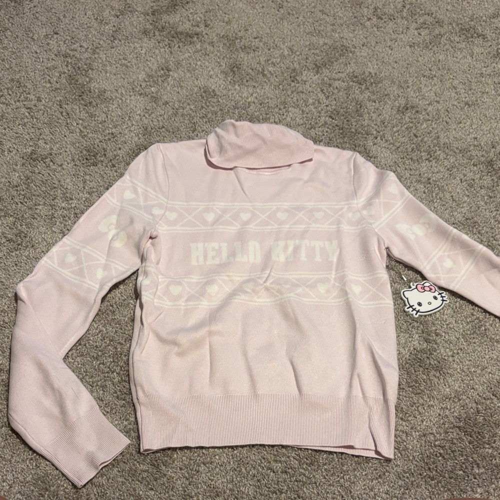 Hello Kitty Light Pink Cowl Neck Sweater
